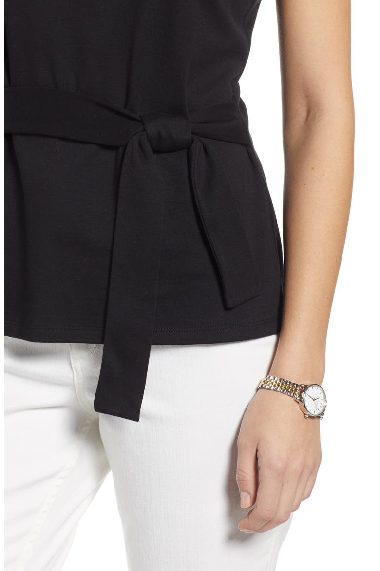 Tie Waist Tee, Alternate, color, BLACK