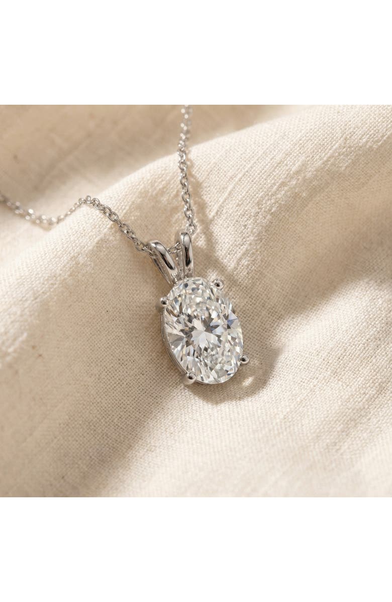 Bliss Diamond Oval Solitaire Diamond 4-Prong Pendant 14k Gold 18" Necklace Lab Grown, Alternate, color, Yellow Gold - 6Ct