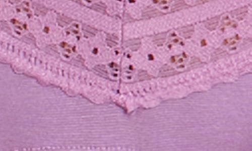 Hanky Panky Low Rise Lace Trim Thong In Pink