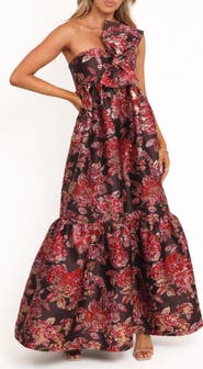 Petal & Pup Betina Bow Front One-Shoulder Maxi Dress