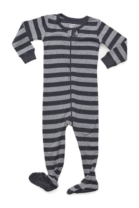 Footed Printed Cotton Pajamas, Solids, Stripes & Tie Dye