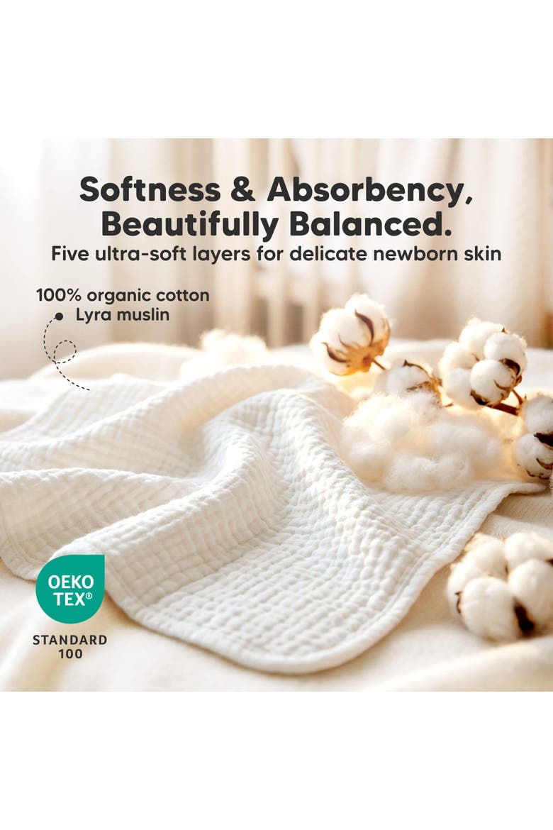 10-Pack Lyra Muslin Burp Cloths, Alternate, color, Nordic