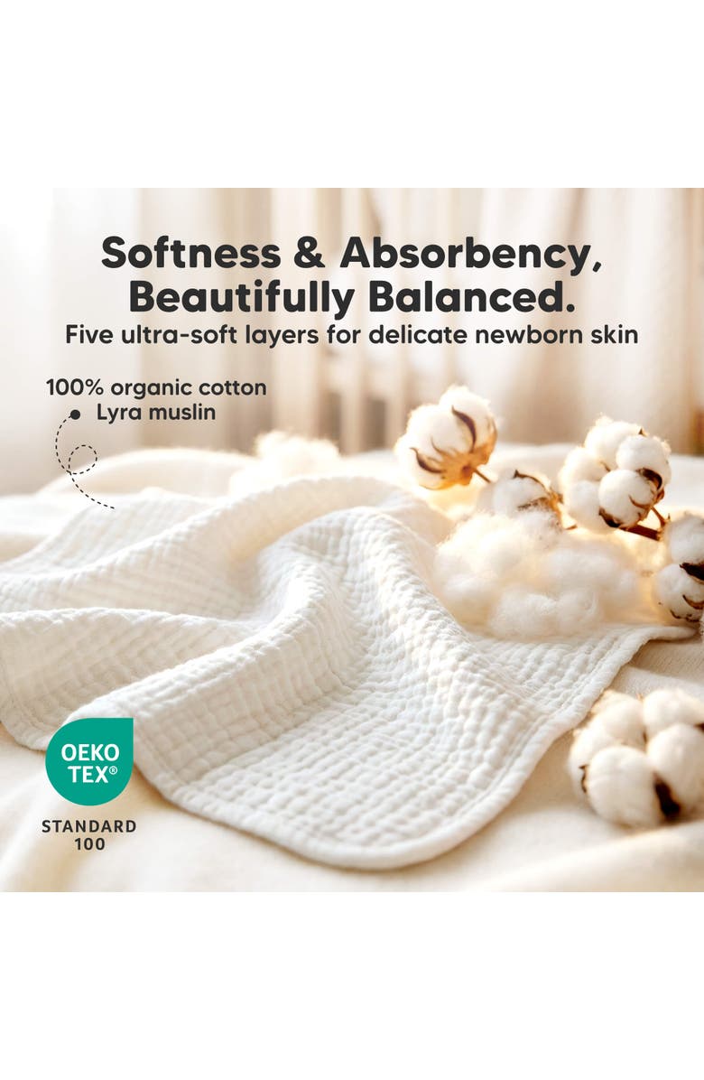 KeaBabies 10-Pack Lyra Muslin Burp Cloths, Alternate, color, Nordic