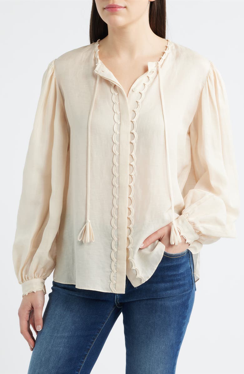 KOBI HALPERIN Harlow Balloon Sleeve Top, Alternate, color, Ecru