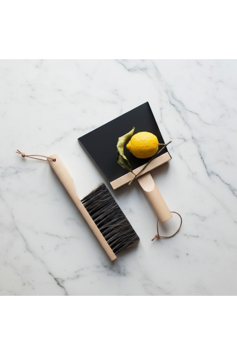 Andree Jardin Mr & Mrs Clynk Hand Brush, Dustpan, and Wall Hooks Set, Alternate, color, Black