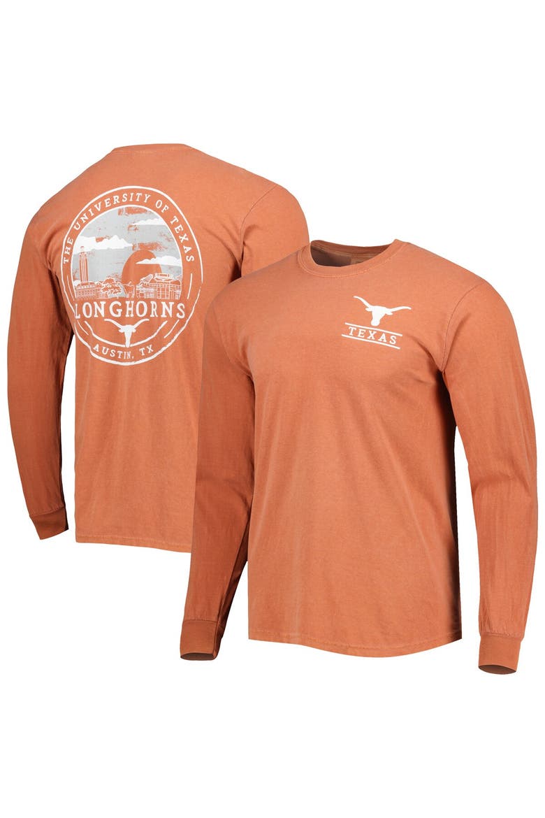 Men's Texas Orange Texas Longhorns Circle Campus Scene Long Sleeve T-Shirt, Main, color, Burnt Orange
