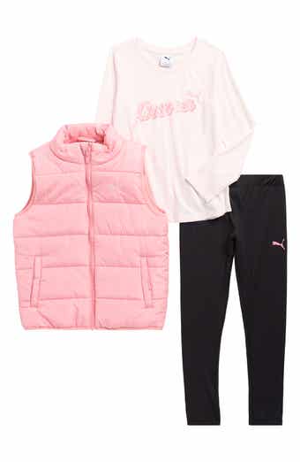 PUMA Kids' T-Shirt, Leggings & Puffer Vest Set