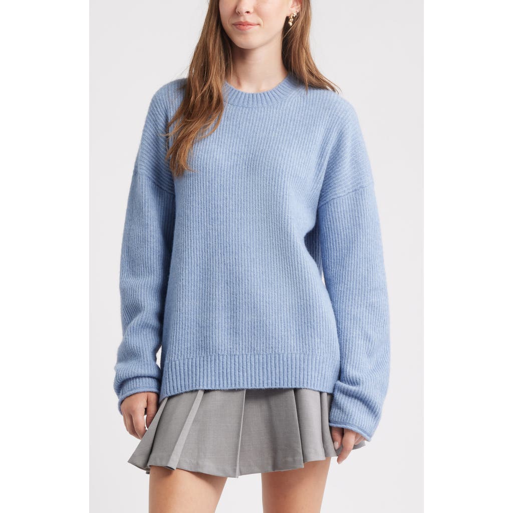 Bp. Fuzzy Oversize Sweater In Blue