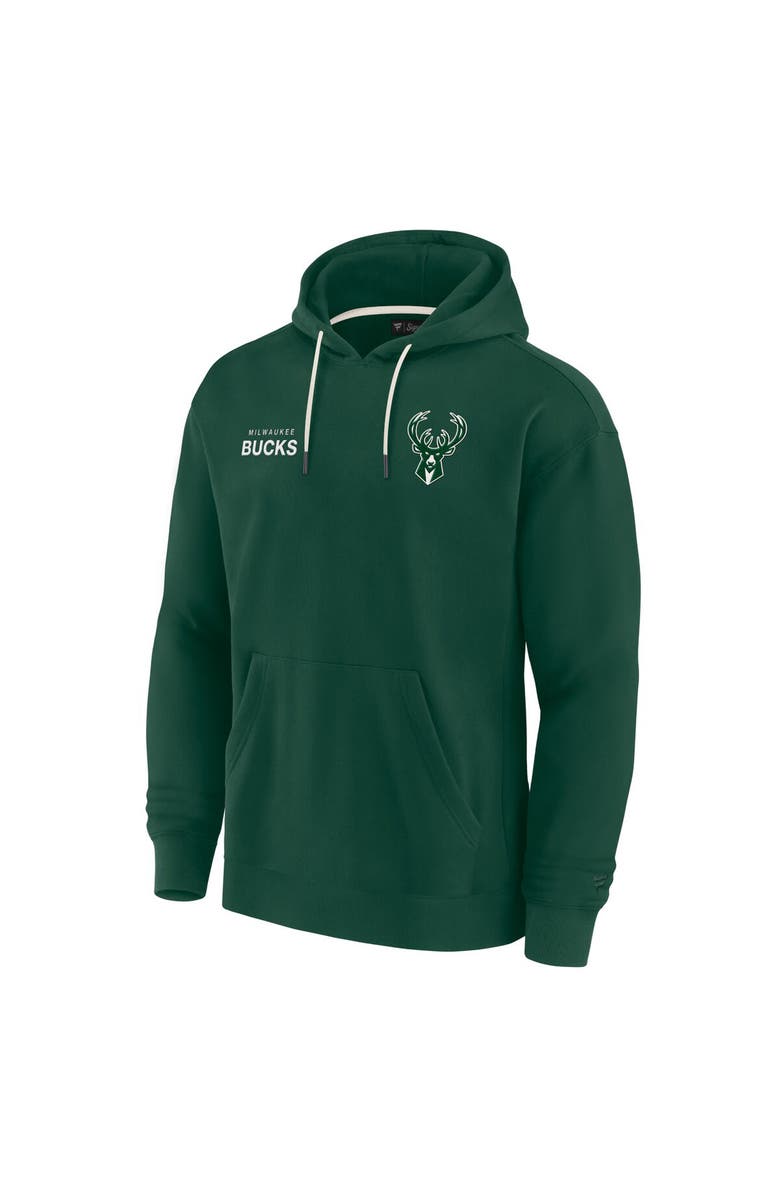 Fanatics Signature Unisex Fanatics Hunter Green Milwaukee Bucks Elements Super Soft Fleece Pullover Hoodie, Alternate, color, Hunter Green