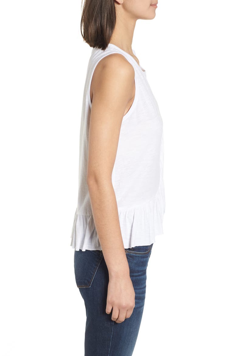 Asymmetrical Ruffle Tank Top, Alternate, color, WHITE