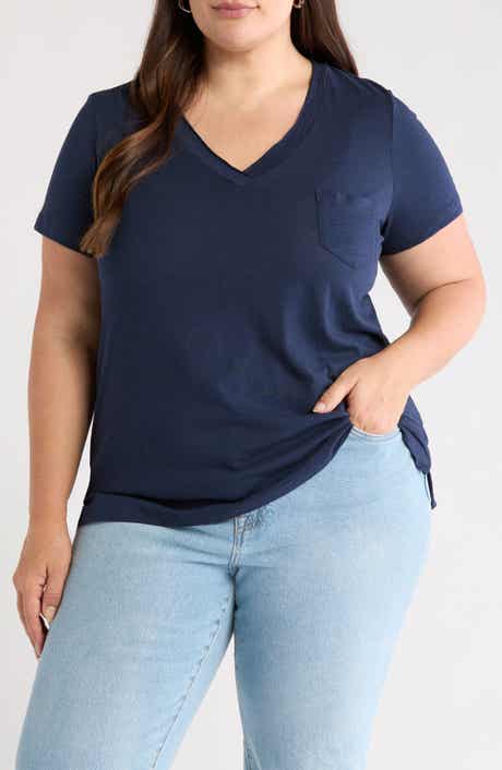 Short Sleeve Cotton & Modal V-Neck Pocket T-Shirt