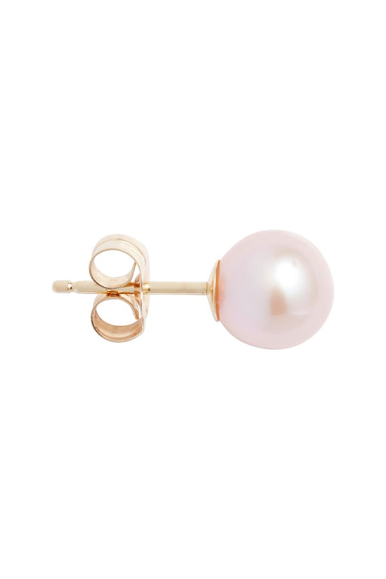 Freshwater Blush Pearl Stud Earrings, Alternate, color, BLUSH- 14K YELLOW GOLD