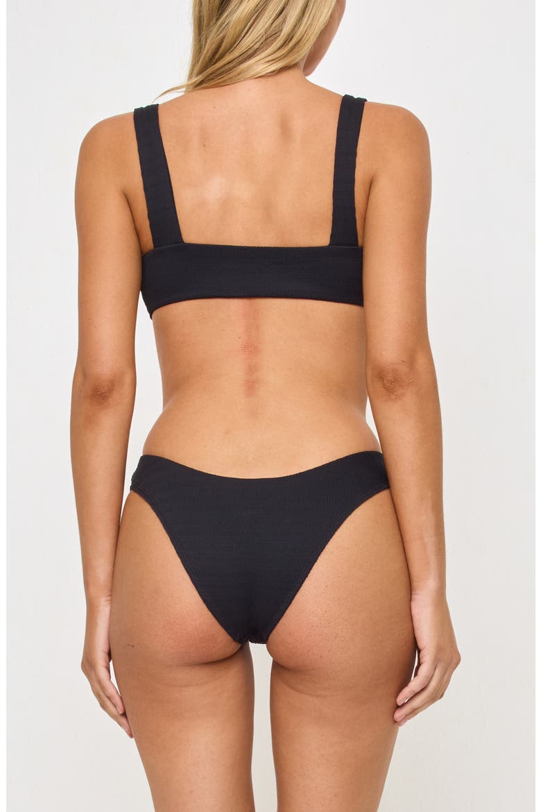 Willow Pucker Textured Bikini Top, Alternate, color, BLACK