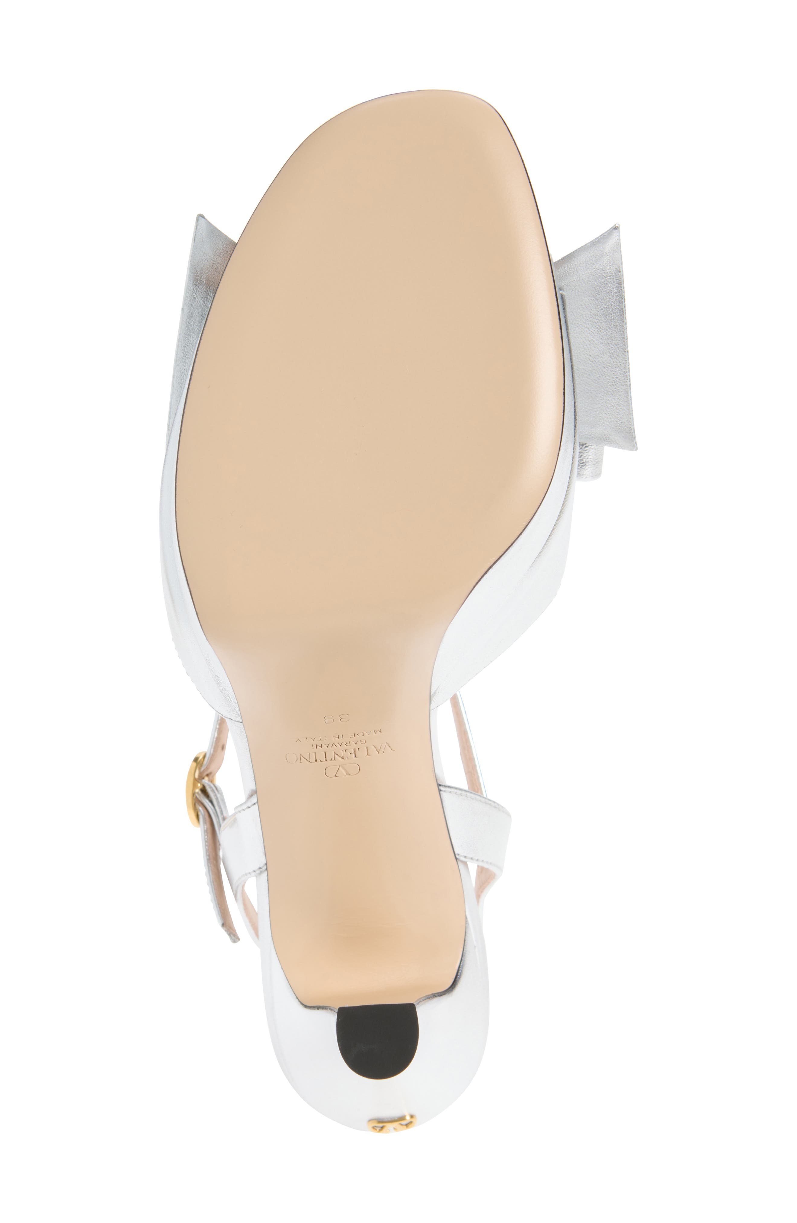 Valentino Bowow Platform Sandal, Alternate, color, Silver
