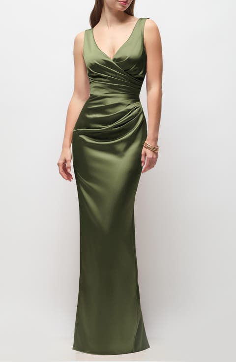 Valentina Stretch Charmeuse Column Gown