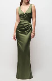 After Six Valentina Stretch Charmeuse Column Gown