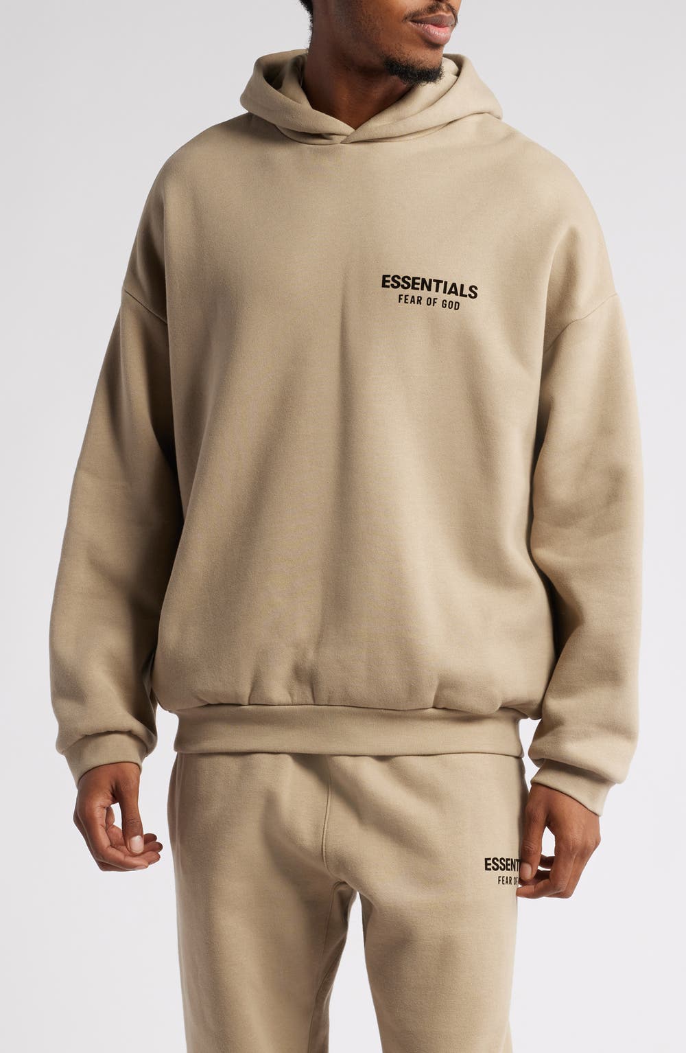 Cotton Blend Fleece Graphic Hoodie, color, DESERT SAND