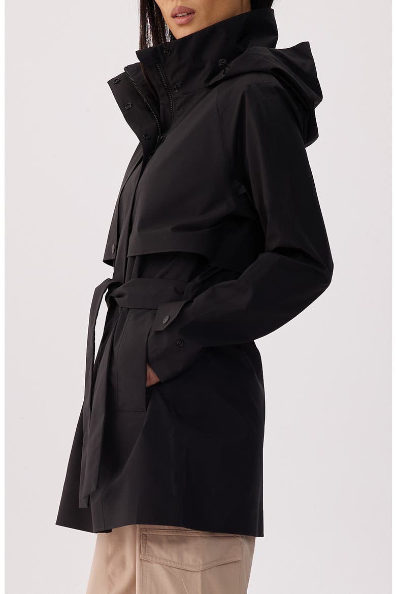 Aliz Water Repellent Short Trench Coat, Alternate, color, BLACK