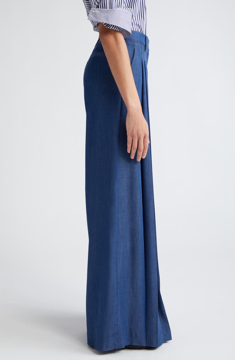 TWP New Didi Pleated Wide Leg Pants, Alternate, color, Medium Indigo