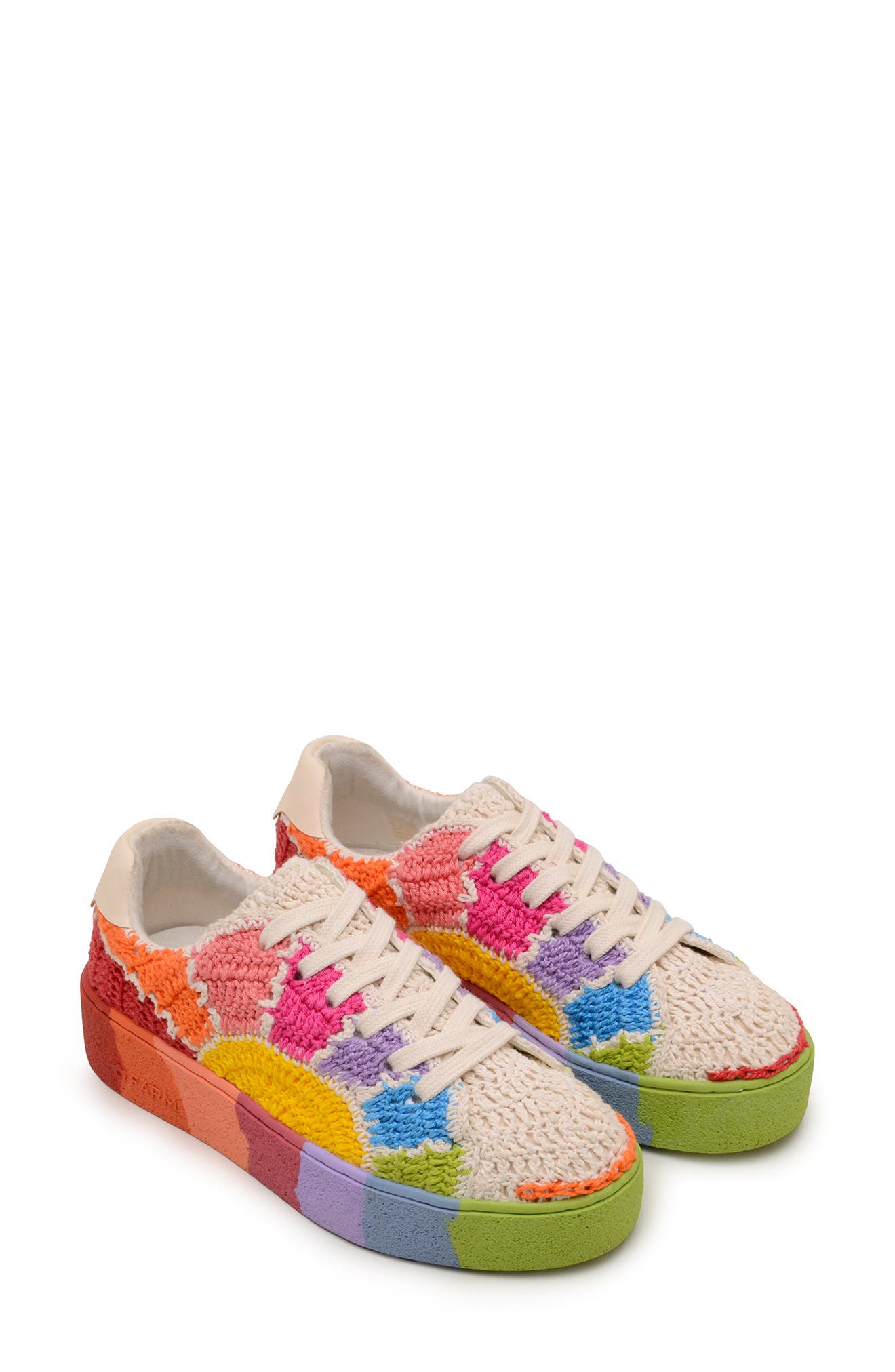 Sunset Crochet Platform Sneaker, Main, color, SUNSET