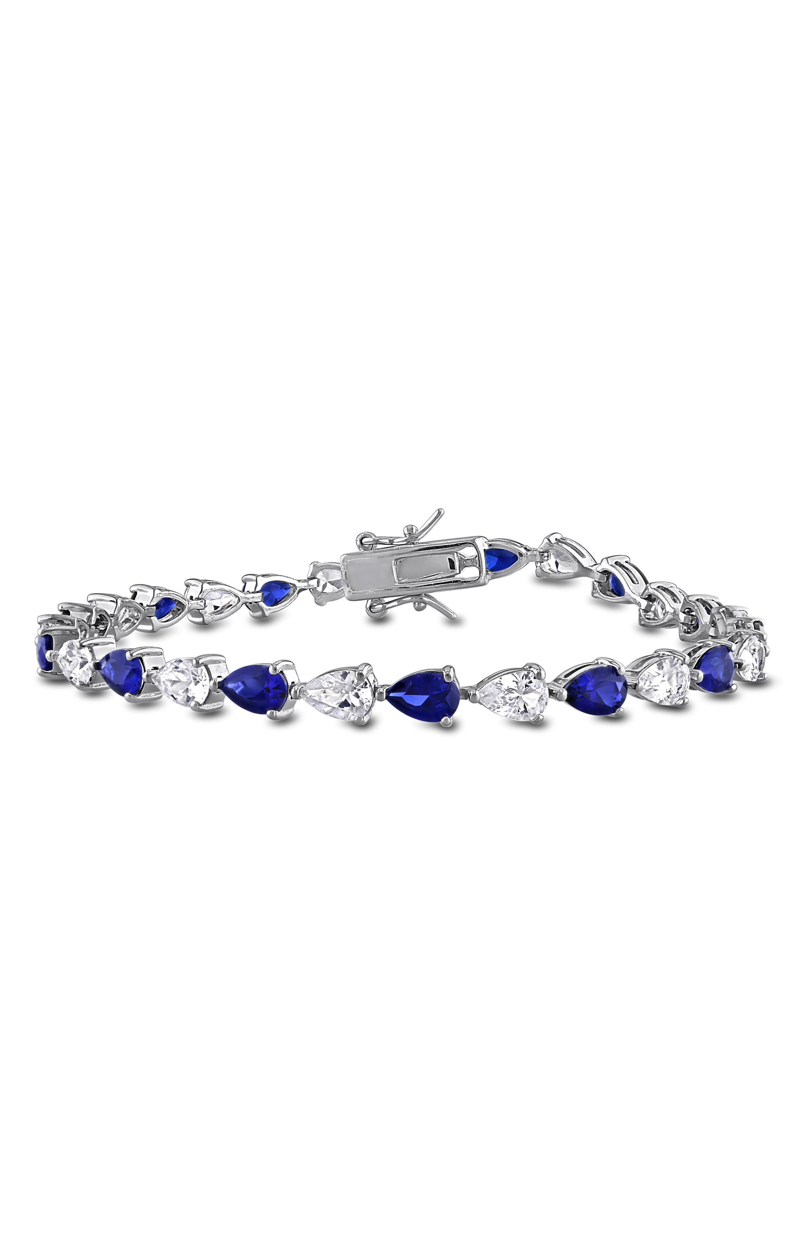 Created Blue & White Sapphire Tennis Bracelet