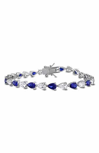 Created Blue & White Sapphire Tennis Bracelet