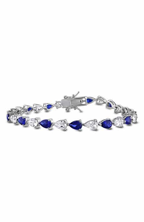 Created Blue & White Sapphire Tennis Bracelet