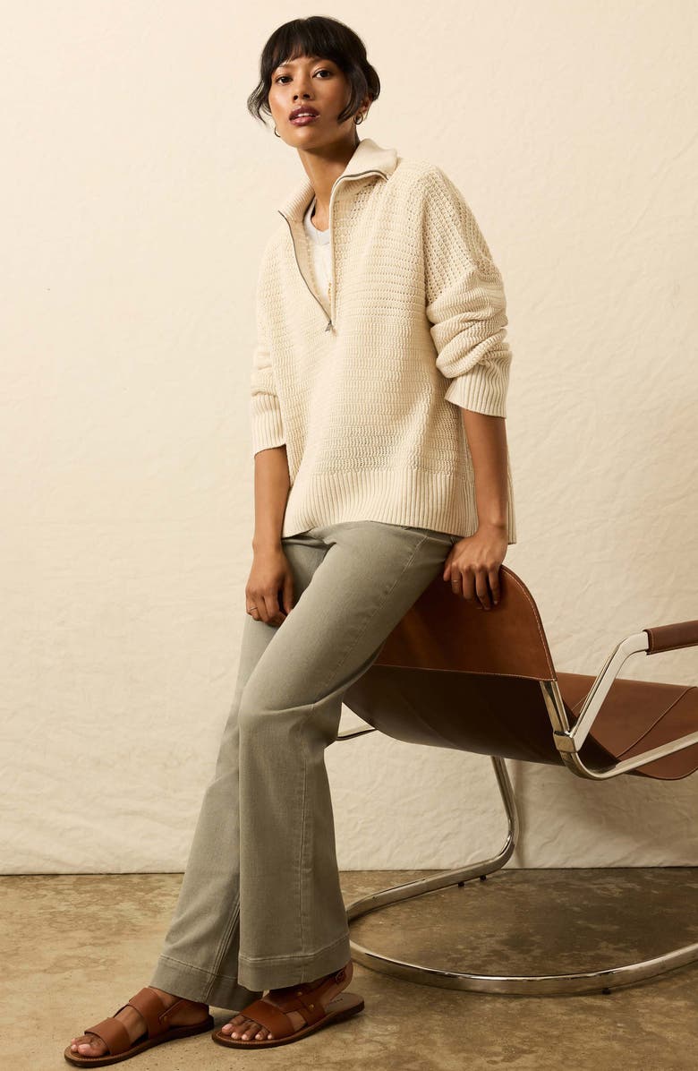 Faherty Miramar Linen & Organic Cotton Quarter Zip Sweater, Alternate, color, Summer Sand