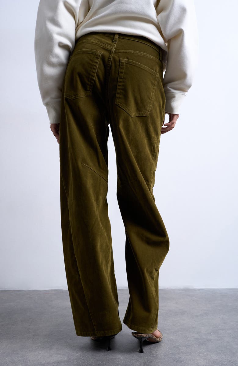 Topshop Velvet Barrel Leg Pants, Alternate, color,