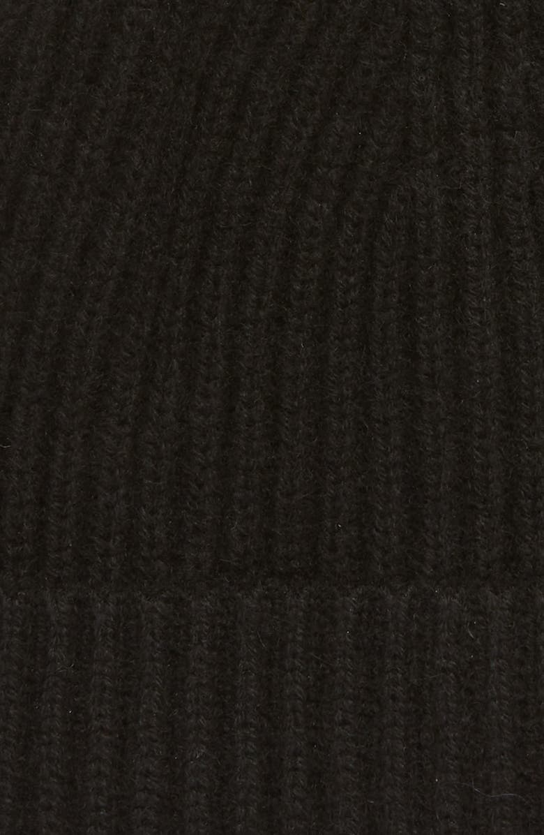 Andrew Stewart Cashmere Ribbed Beanie, Alternate, color, Black