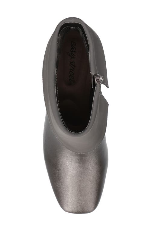 Easy Street Sutton Foldover Cuff Platform Bootie In Silver