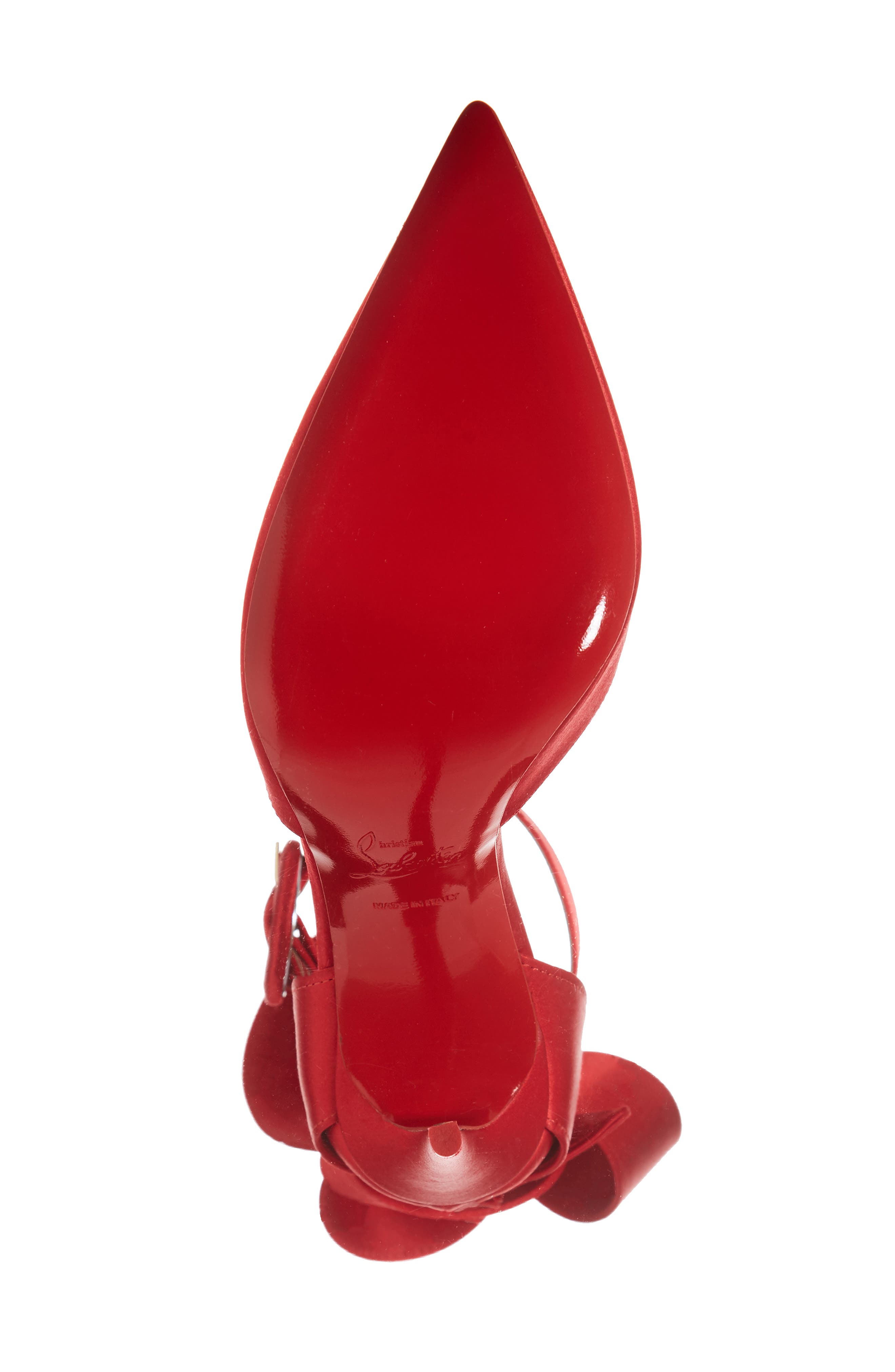 Raissa Bow Ankle Strap Pump, Alternate, color, LOUBI RED