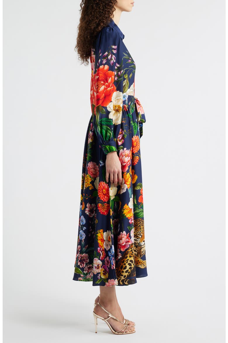The Melina Sahara Desert Print Long Sleeve Stretch Silk Shirtdress, Alternate, color, SAHARA DESERT PRINT