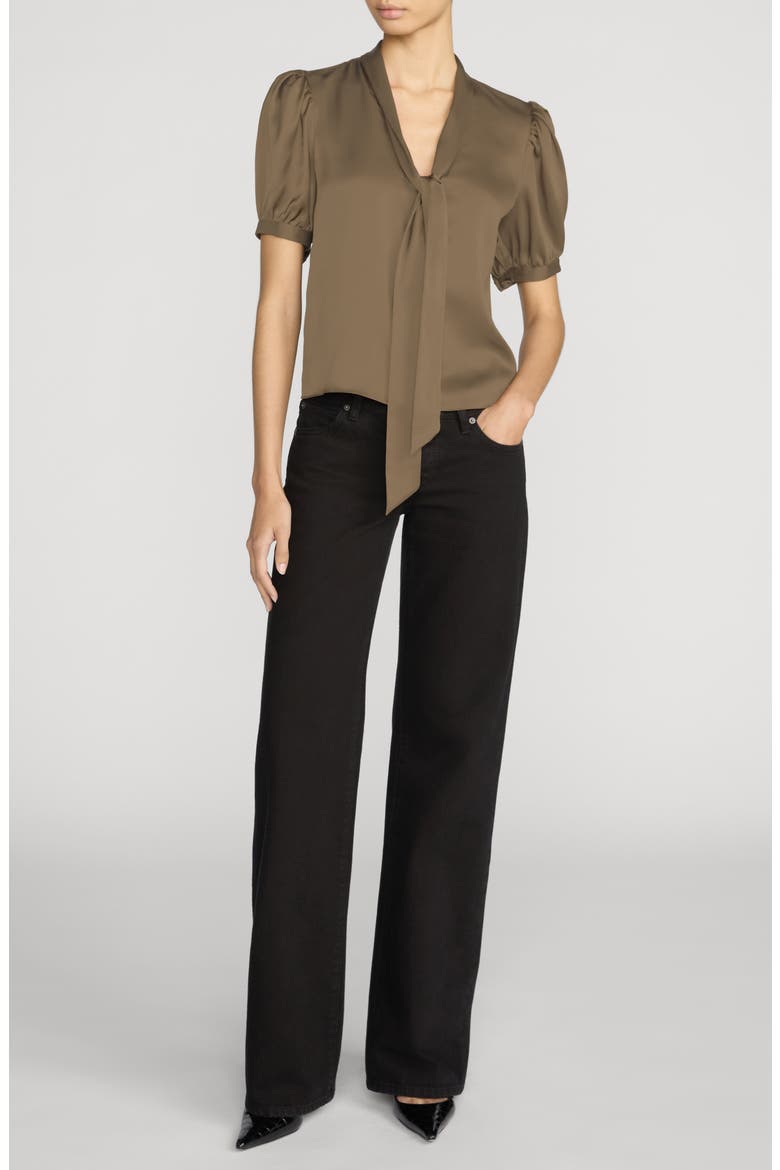 The Sonnet Silk Top, Alternate, color, MOSS