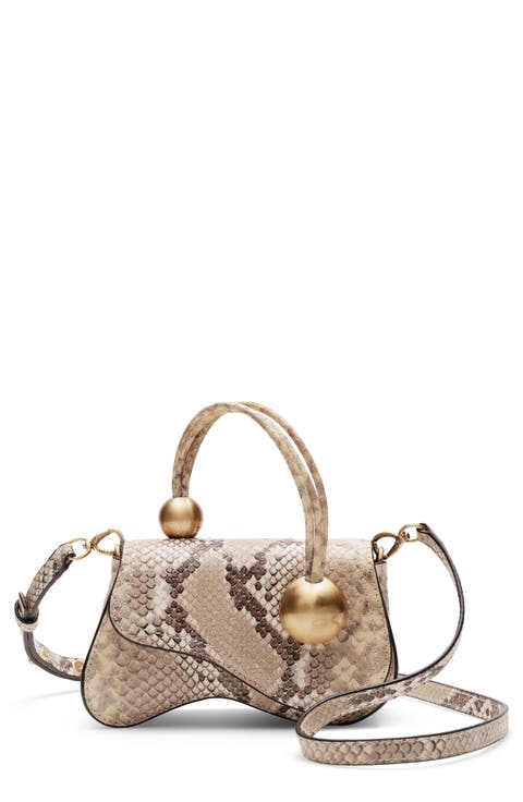 Kazia Nano Snake Embossed Leather Crossbody