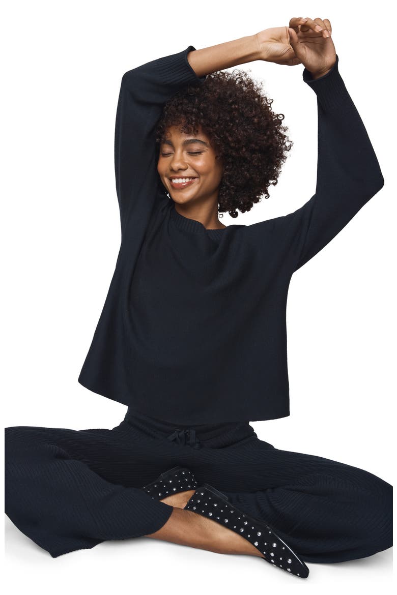Georgie Pullover Sweater, Alternate, color, BLACK