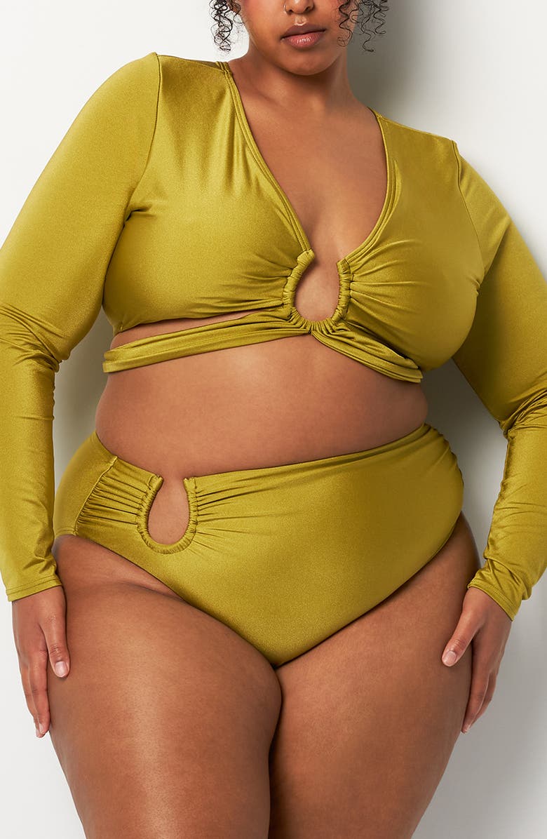 Villa Fresca Lucia Wrap Long Sleeve Bikini Top, Alternate, color, 