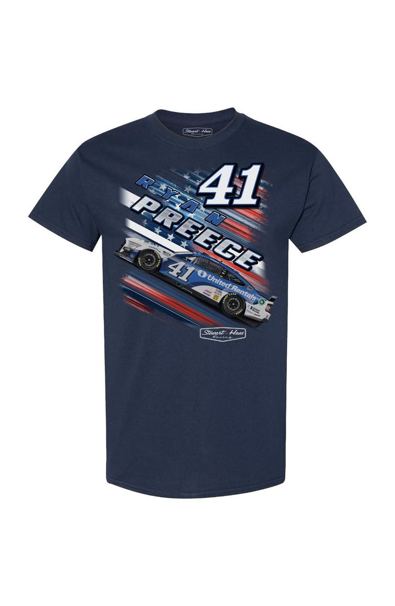 STEWART-HAAS RACING Men's Stewart-Haas Racing Team Collection  Navy Ryan Preece Patriotic Fuel T-Shirt, Alternate, color, 