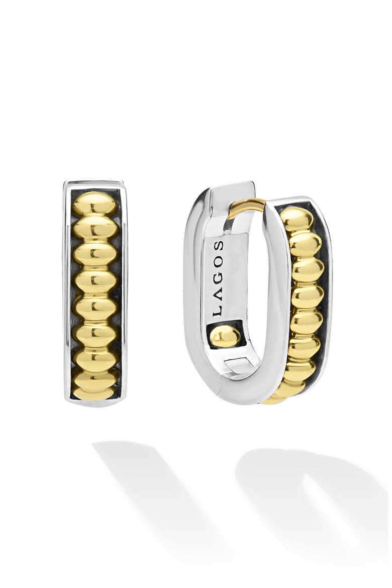 Two-Tone Linear Huggie Hoop Earrings video