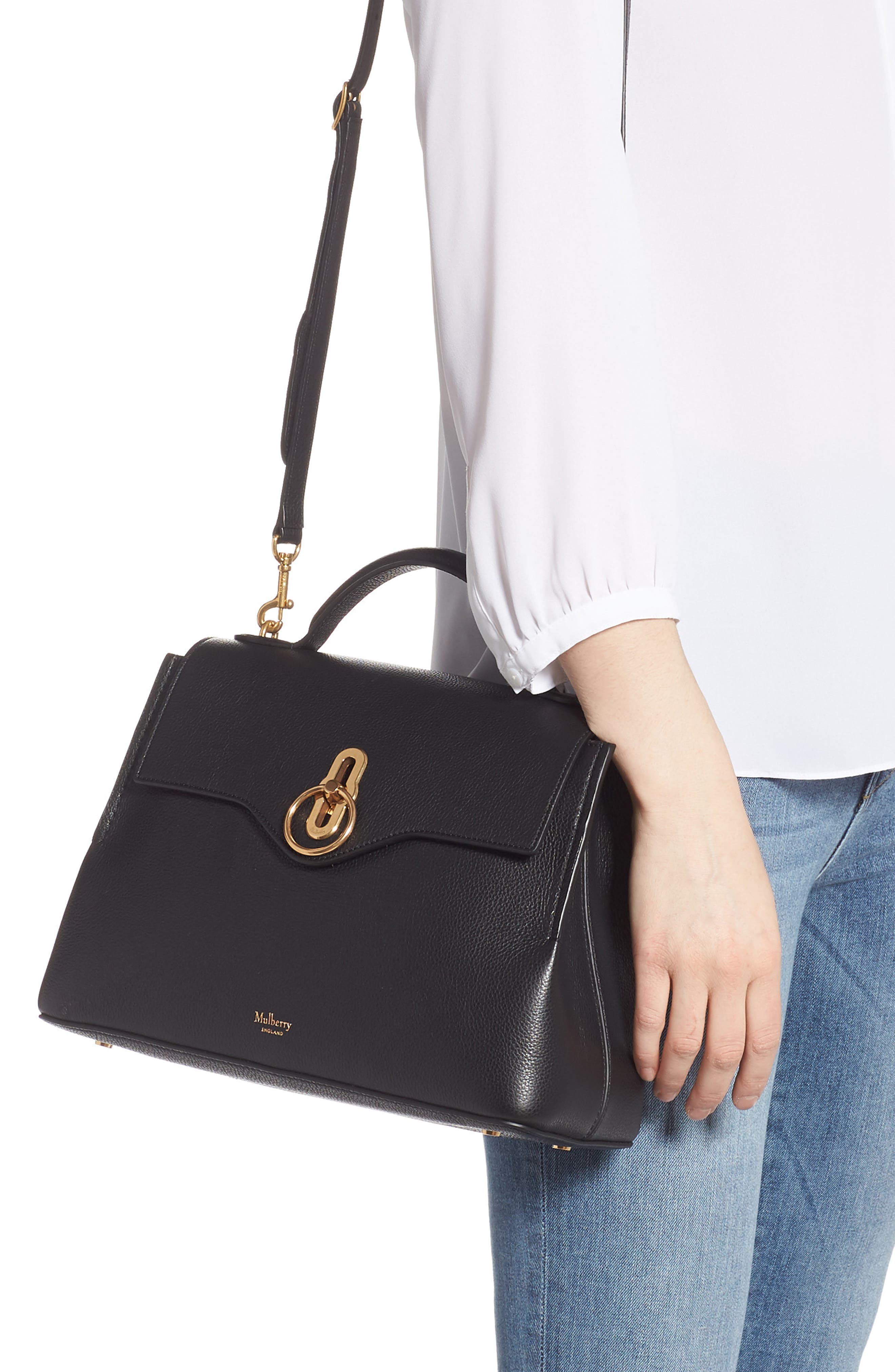 Mulberry Small Seaton Leather Top Handle Satchel, Alternate, color, 