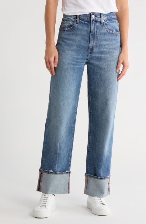 Eastside High Waist Cuffed Wide Leg Jeans