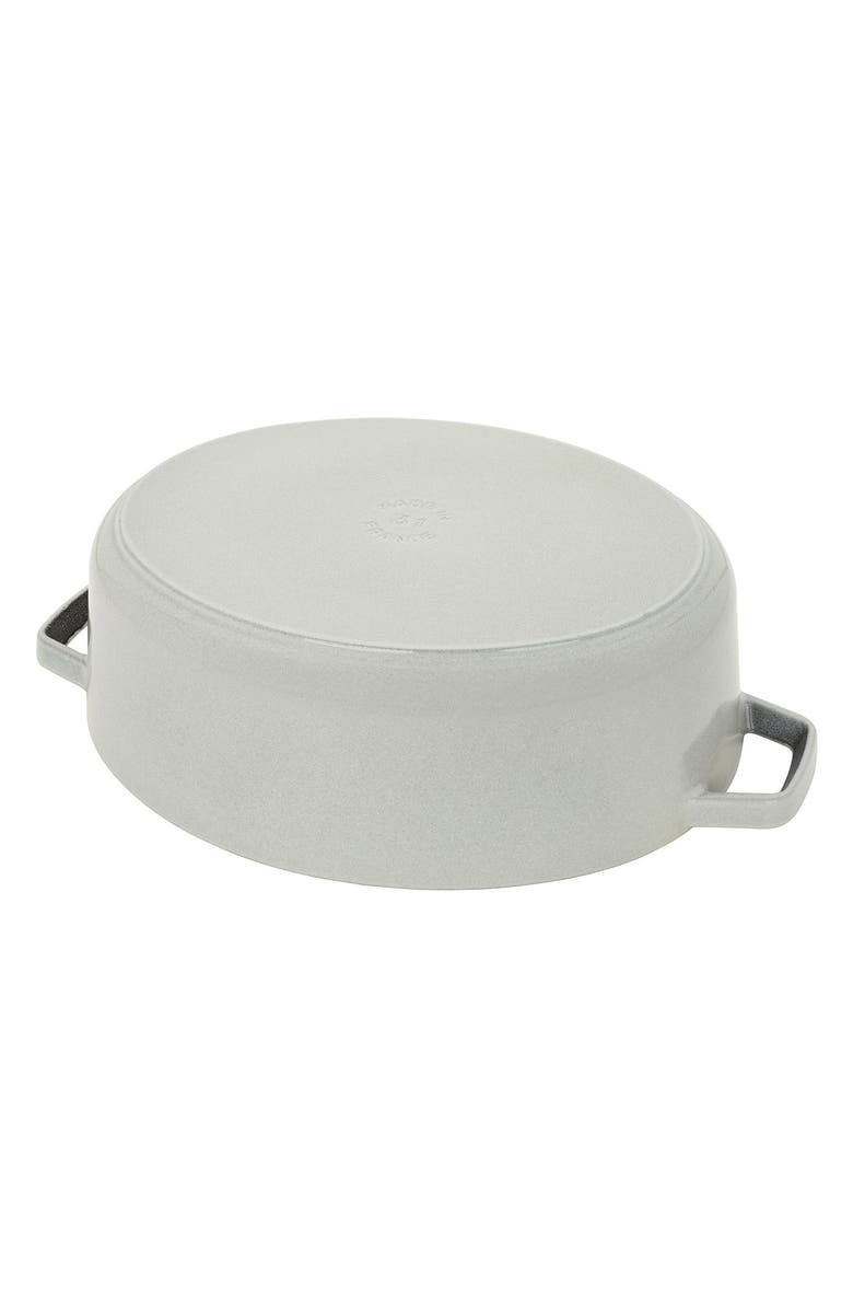Staub 6.25-Quart Enameled Cast Iron Shallow Oval Dutch Oven, Alternate, color, White Truffle