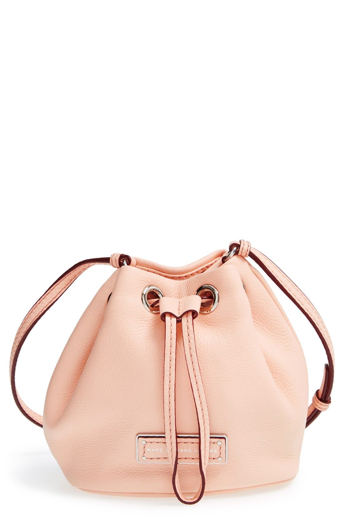 MARC BY MARC JACOBS 'Too Hot to Handle' Leather Drawstring Bag, Main, color, TROPICAL PEACH