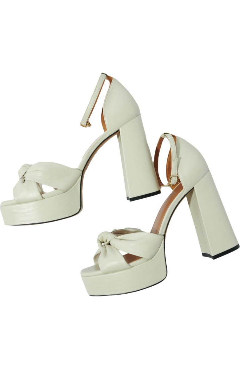 maje Leather platform sandals, Alternate, color,