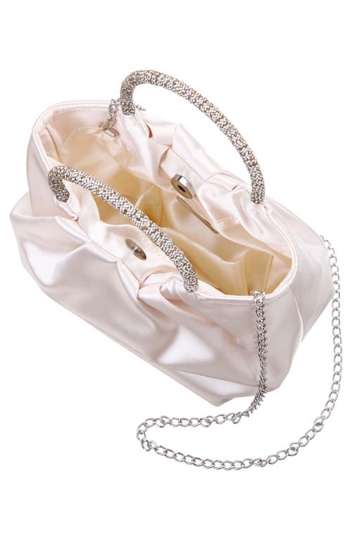 Nina Fancy Top Handle Clutch In Ivory