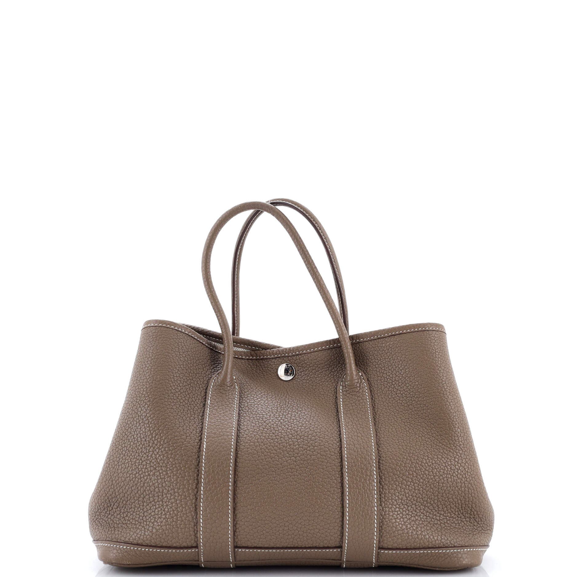 Pre-Owned Hermes Garden Party Tote Leather 30, Main, color, Etoupe