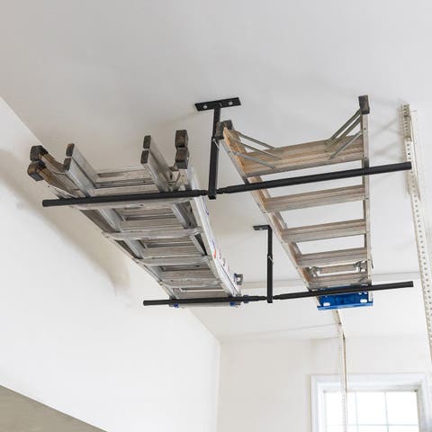 Hi-Port 2 -Ladder Adjustable Ceiling Storage Rack -Double -Holds 150 lbs
