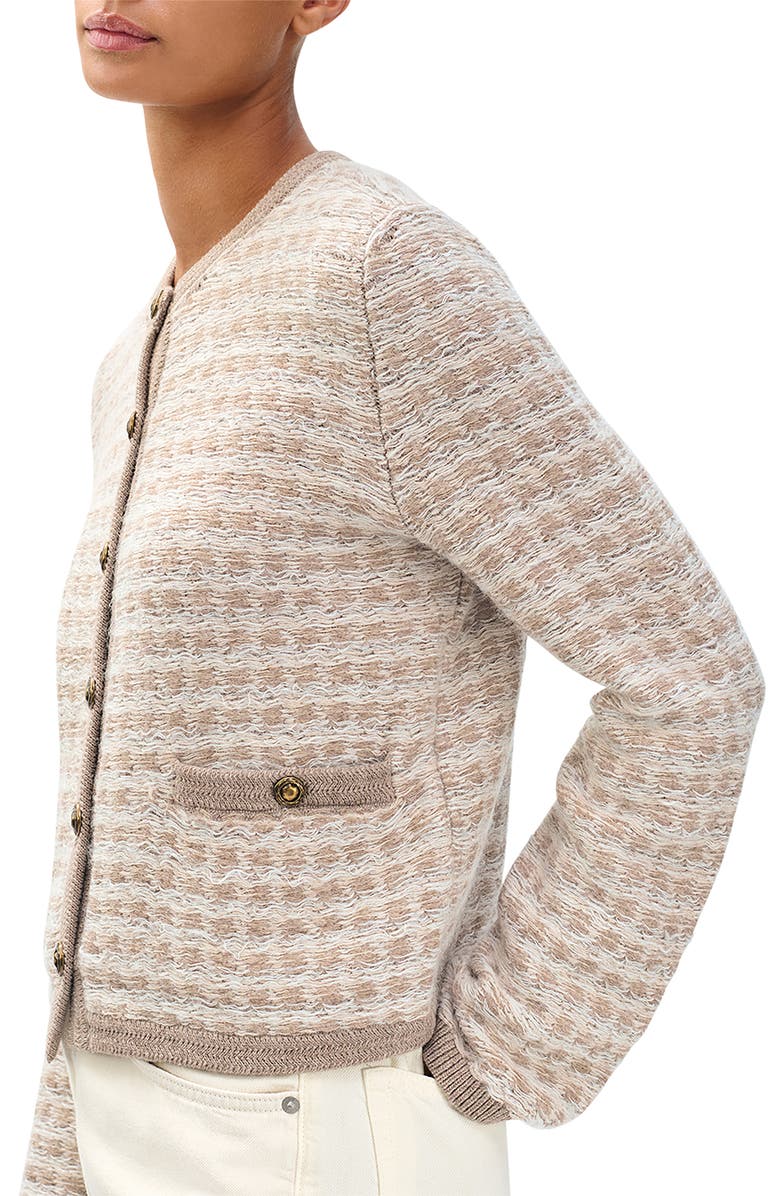 rag & bone Robyn Cardigan, Alternate, color, Oat Multi