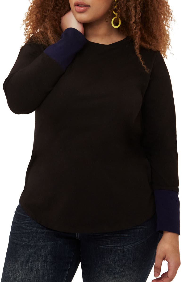 Universal Standard Rhine Colorblock Cuff Top, Main, color, 