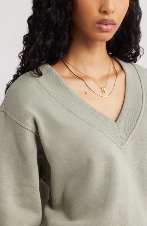 Shop Bp. Oversize V-neck Sweatshirt In Green Halo